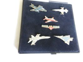 Swiss Air Force Pins, 5er Set, Top Zustand, Rarität!