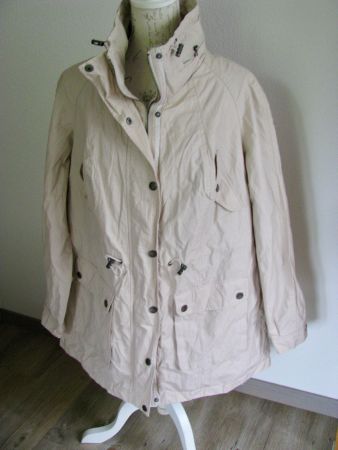 Übergangs-Regenmantel Damen Gr. 48 beige Kapuze Tchibo
