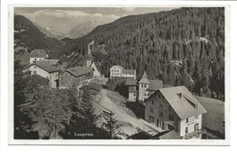 Langwies bei Arosa (GR) Dorfpartie mit Kirche - dat. 1933