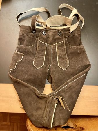Original Trachtenlederhose aus Ziegenvelours – Gr. 116