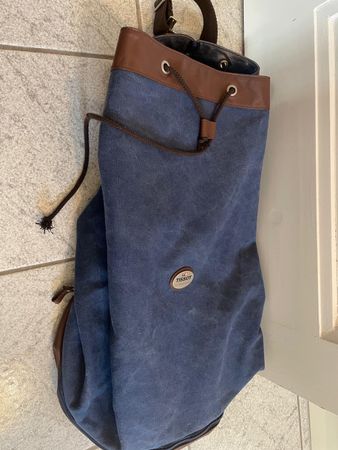 Tissot Weekender Reisetasche gross blau Leder Canvas neuwert