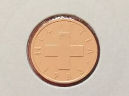 1 Rappen 1983 -vz, gerahmt