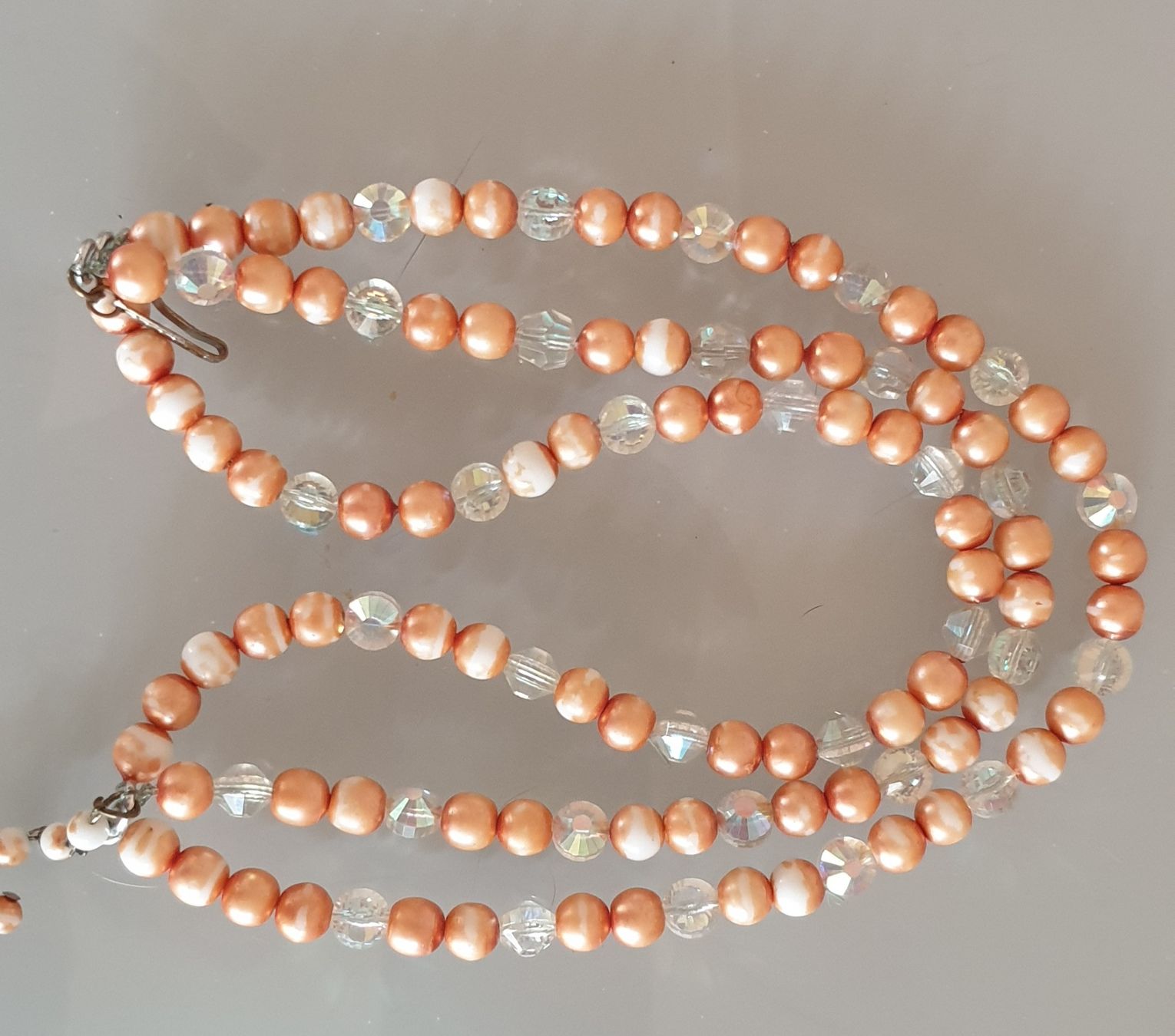 Perle (finte): perlenhalskette in hellem Orangen Top – Usato da Zürich venduto da bre_22v9 3