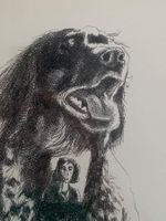 Coole Tusch-Zeichnung von Jan Janczak / Hund mit Portrait
