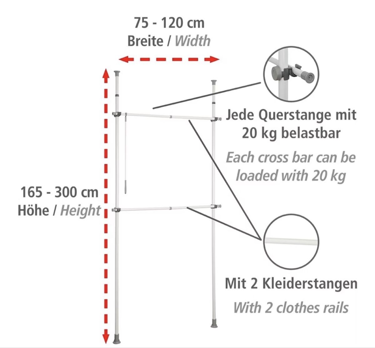 Wenko Garderobe: Wenko built-in / free standing wardrobe – Neu (gemäss Beschreibung) aus Zürich von ajoaxyz 3