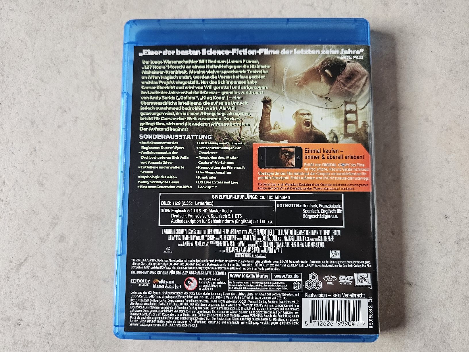 Tutti i DVDs: Planet der Affen  -  Prevolution  /  Bluray + DVD – Usato da Schneisingen venduto da backstore24 1