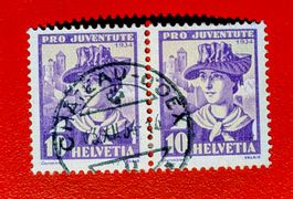 PRO JUVENTUTE 70 VALAIS VOLLSTEMPEL CHATEAU D'OEX VAUD 1934