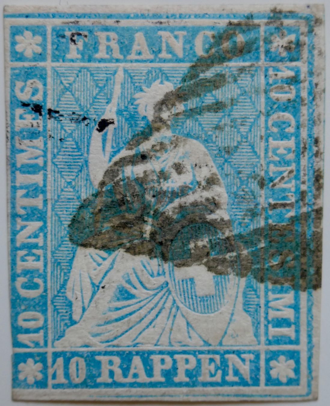 Tous les timbres: Strubel 23Ca, Sf hellrot, mit eidg. Raute, – D'occasion à Möhlin par PHILABARTIS