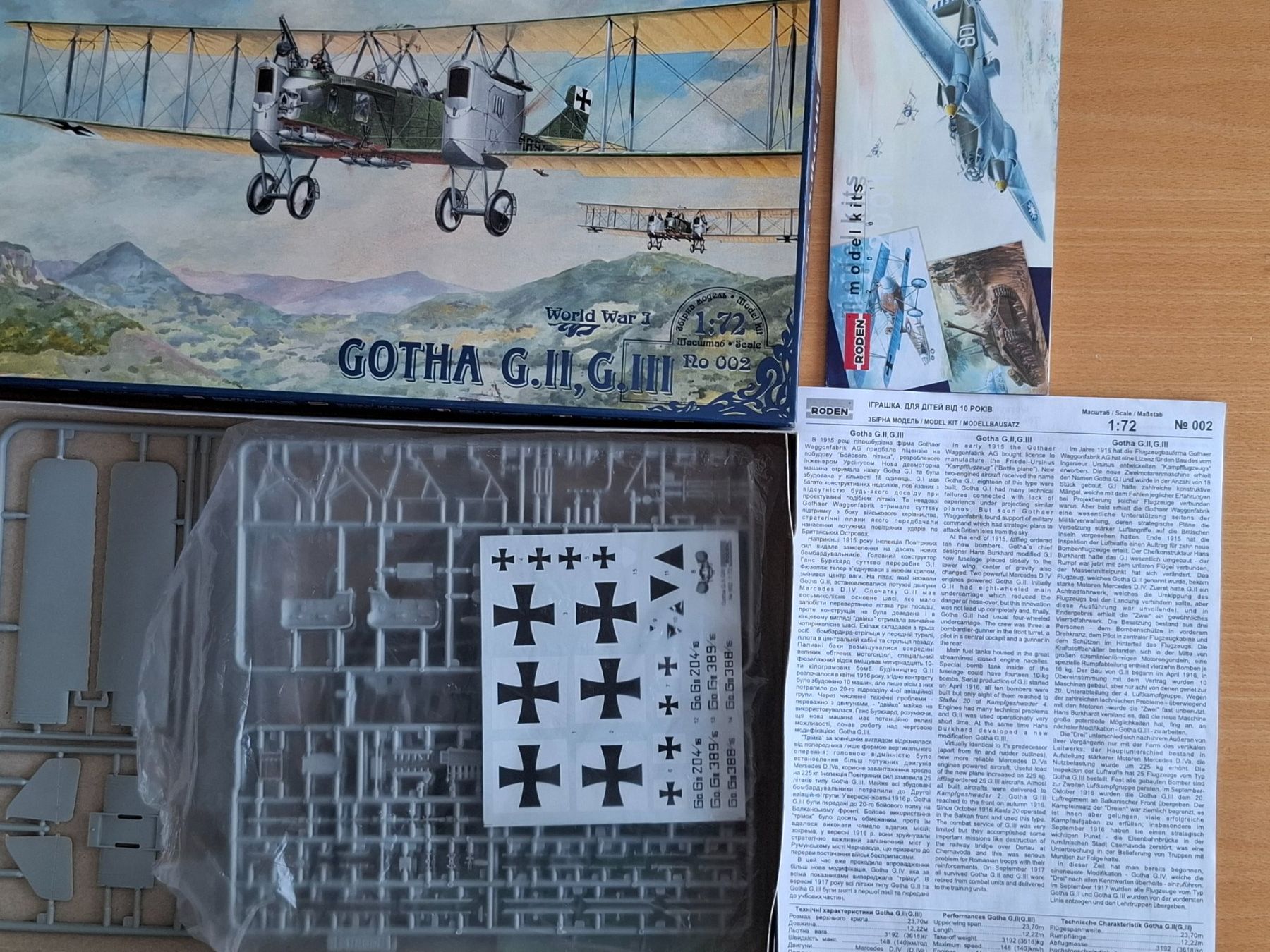 Kit di modellismo & Modellini statici: RODEN 1/72 Gotha G.II, G. III Bomber – Nuovo e nell'imballaggio originale da Diepoldsau venduto da beeteutel 1