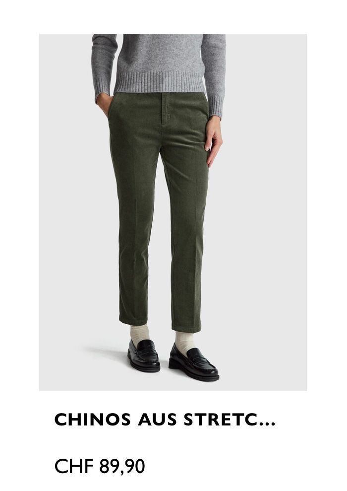 Benetton Hosen: Olive Benetton Chino Hose, Stretch Gr.40 – Neu und originalverpackt aus Schaan von Hermine2018