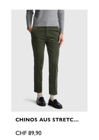 Olive Benetton Chino Hose, Stretch Gr.40