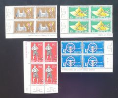 Schweiz Serie 4er-Blöcke Werbemarken 1955, inkl. Automobil *