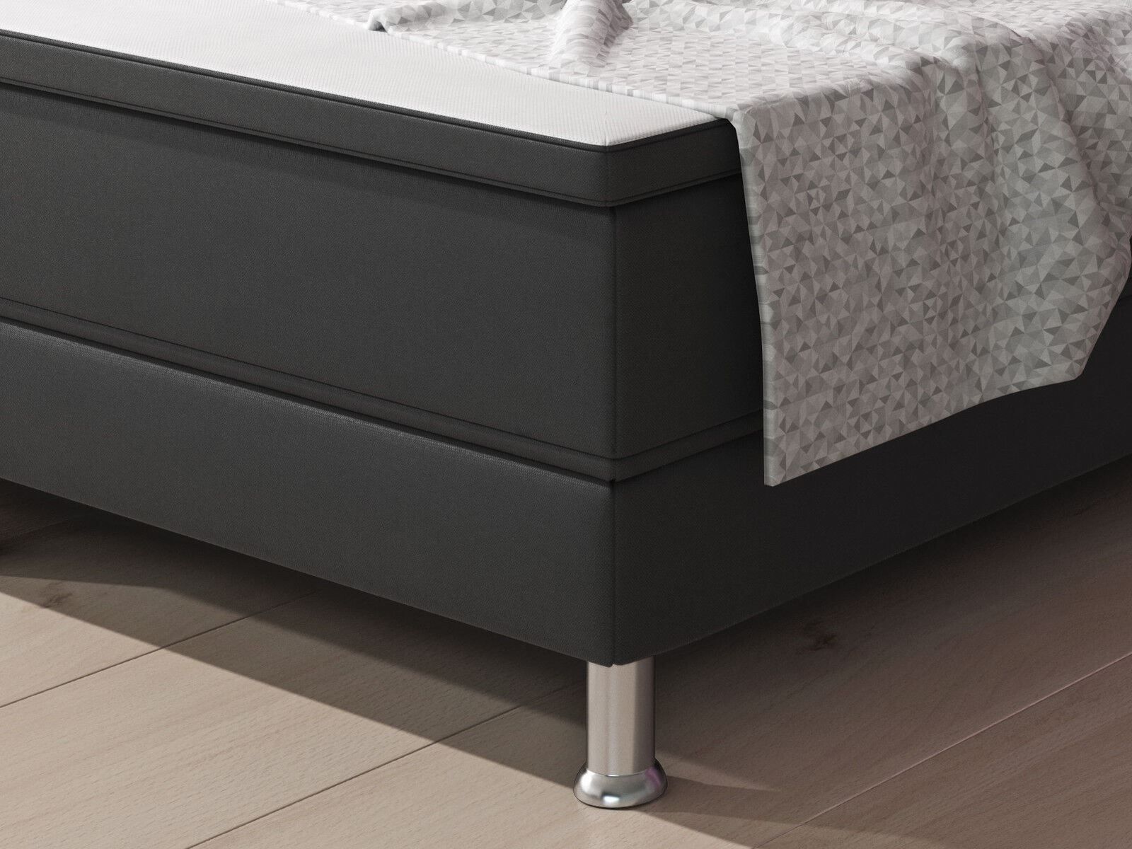Letti: Boxspringbett 90x200 Anthrazit Hotelbett Einzelbettbett Bett – Nuovo e nell'imballaggio originale da Wallenwil venduto da toesstal-vertrieb 4