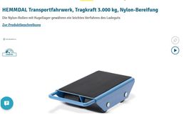 HEMMDAL Transportfahrwerk, 3000 kg Tragkraft, neu 4 Stk.