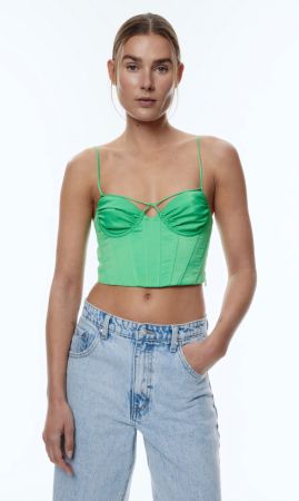 Edited cropped Bustier Grün Gr. 40 Top Festival Party