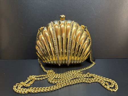 Goldene Muschel-Tasche "Bijoux Scheilan"Florenz Vintage-Look
