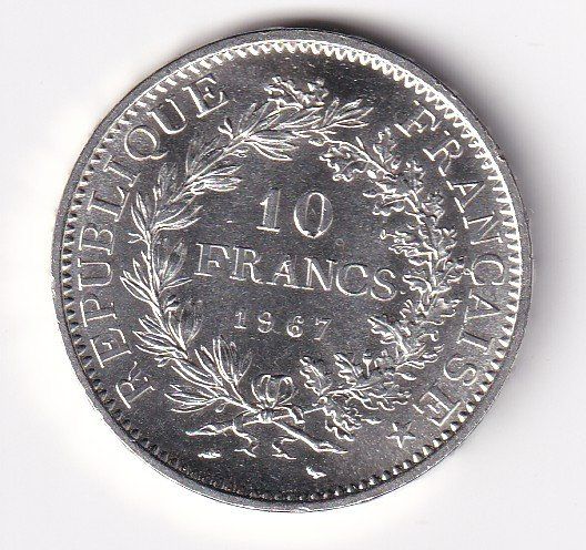 Tutti le monete: Frankreich 10 ffr Hercule 1967 vorz – Usato da Neuchâtel venduto da karlpierrino