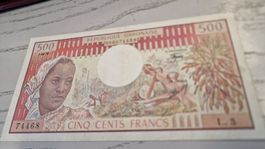 500 Francs Banknote Gabonese Republic good condition
