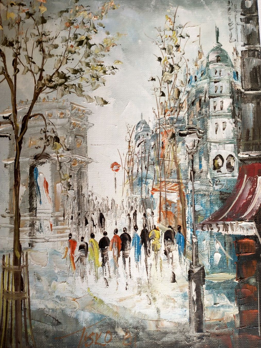 Dipinti: Gemälde - Impressionistisches Stadtbild Paris – Usato da Löhningen venduto da Chimae67 6