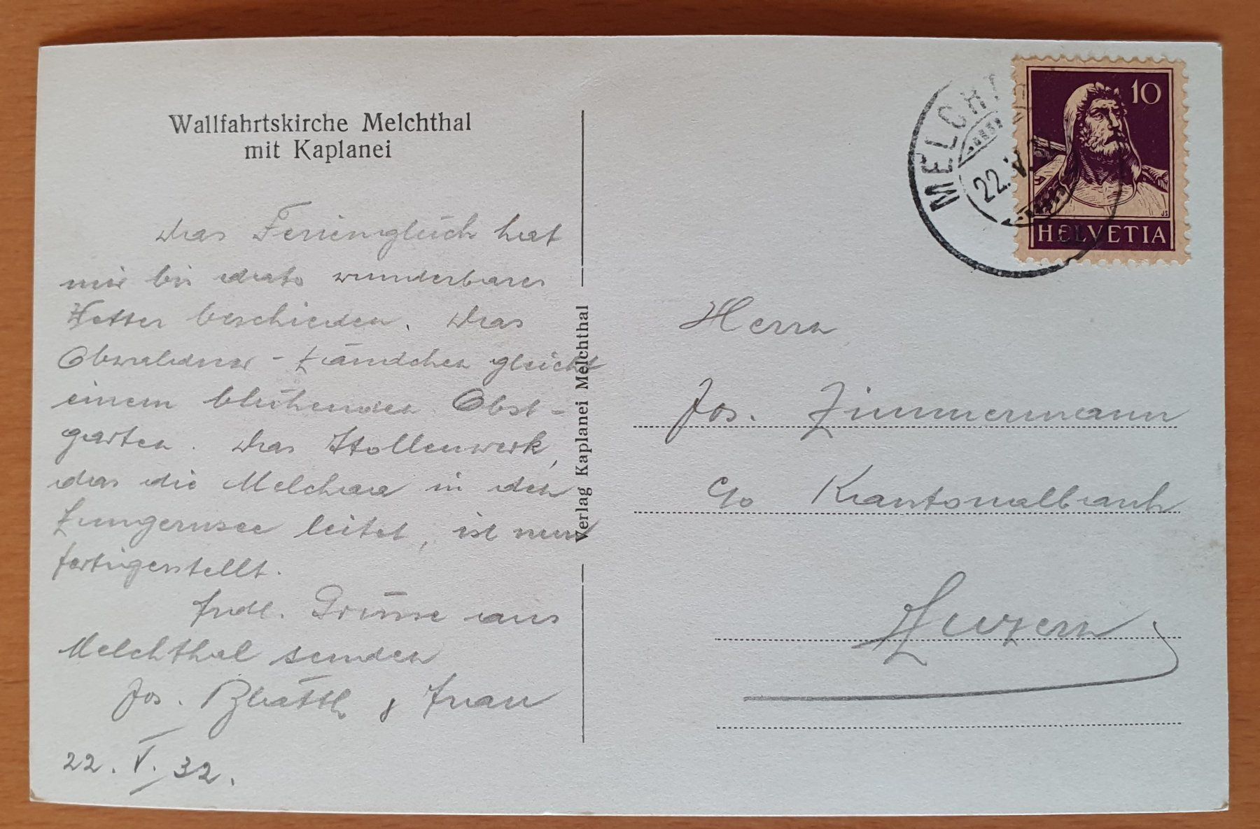 Cartoline postali: Melchthal Wallfahrtskirche mit Kaplanei – Usato da Kreuzlingen venduto da Rschweiz1 1