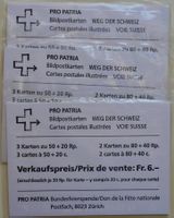 1991 Pro Patria Postkarten, Weg der Schweiz, 3 x 5 -Karten
