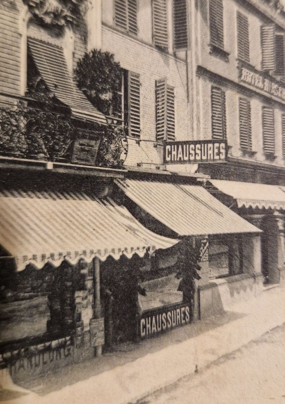 Ansichtskarten: Interlaken, Chaussures 1908, Kastenstempel, n. Bern – Gebraucht aus Ebikon von Donar50 1