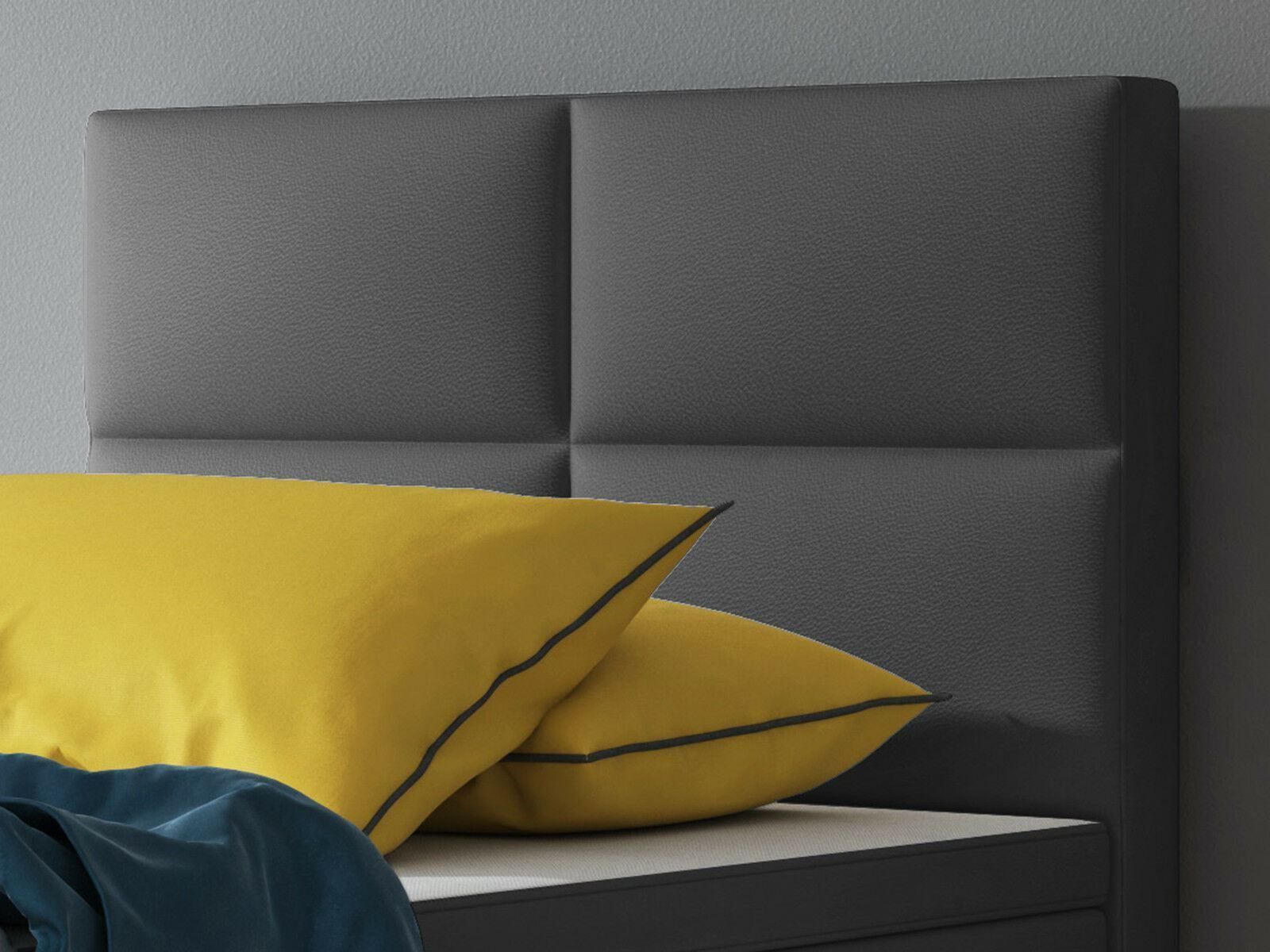 Betten: Boxspringbett 90x200 KL Anthrazit Hotelbett Einzelbett Bett – Neu und originalverpackt aus Wallenwil von toesstal-vertrieb 3