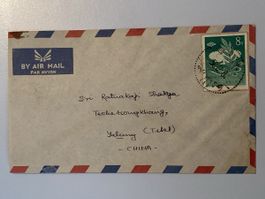 China-Tibet 1958, Briefumschlag, 8f Disarmament Intl.