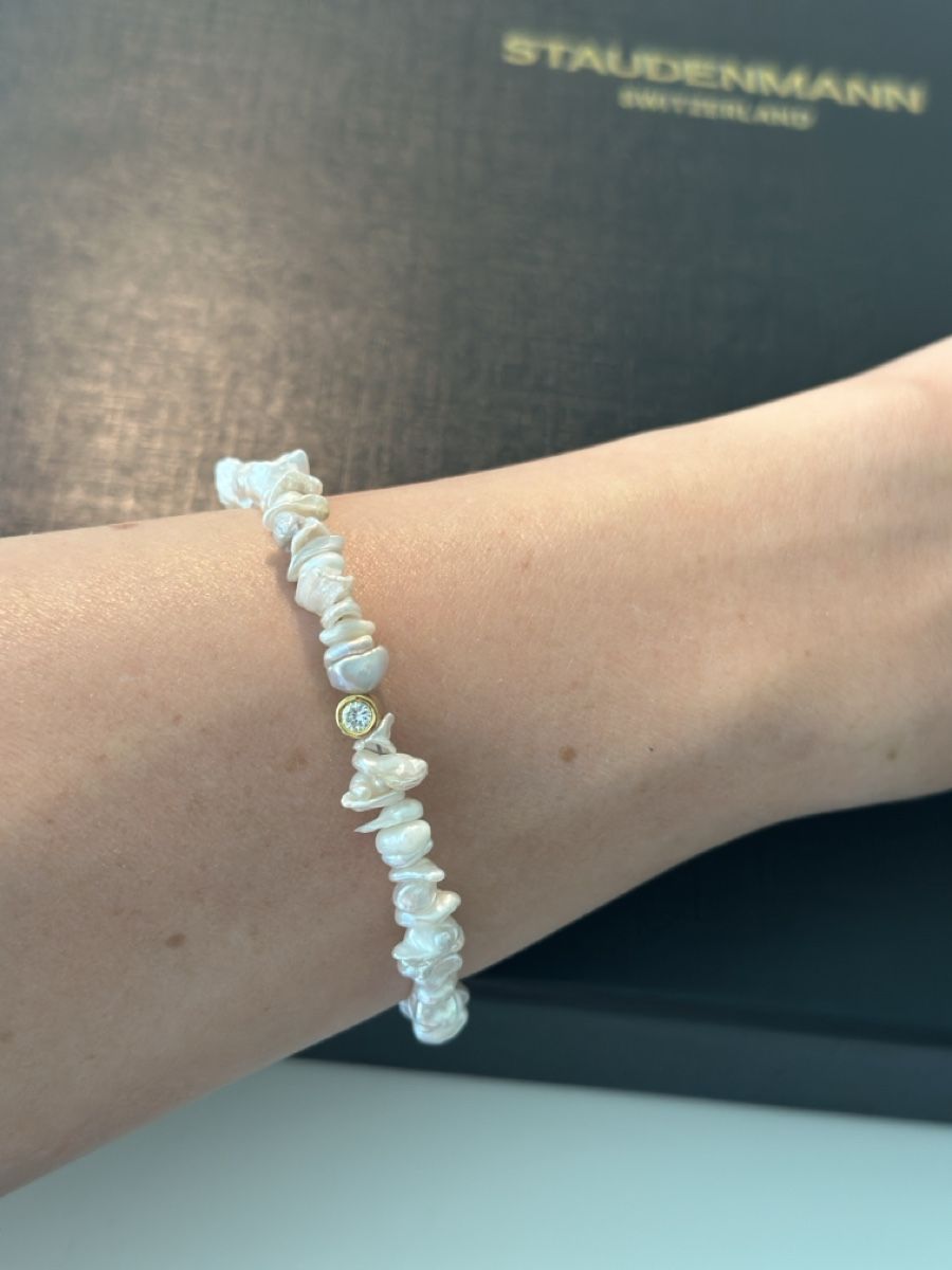 Bracciali & Braccialetti: Pearl & Diamond Bracelet – Nuovo e nell'imballaggio originale da Richterswil venduto da L.Staudenmann