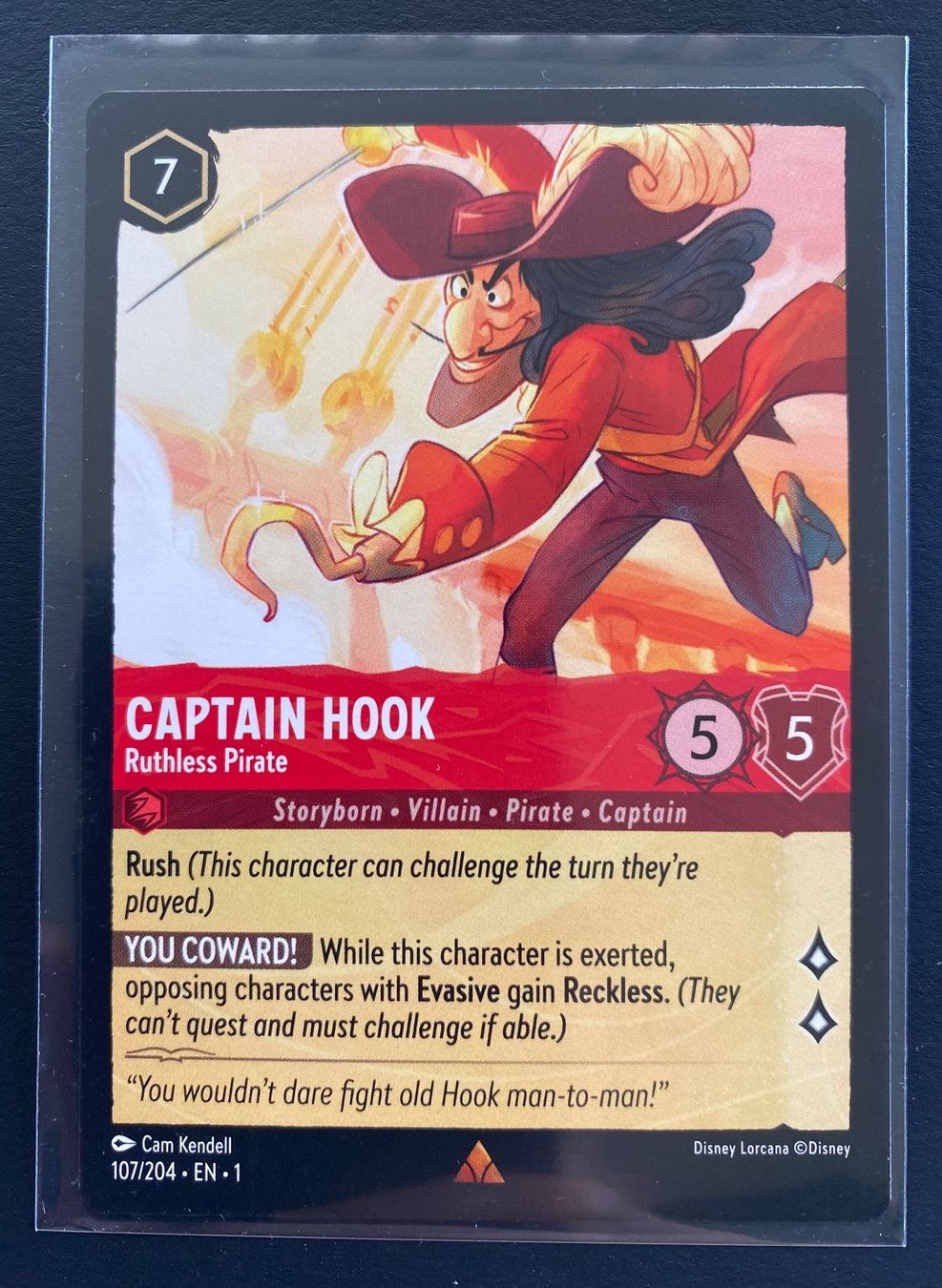 Disney Carte collezionabili: Lorcana CAPTAIN HOOK 107/204 EN-1 Rare – Usato da Lugano venduto da VlaseCard