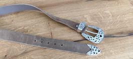 Vintage PASITO Ledergürtel mit keltischer Schnalle, 90 cm