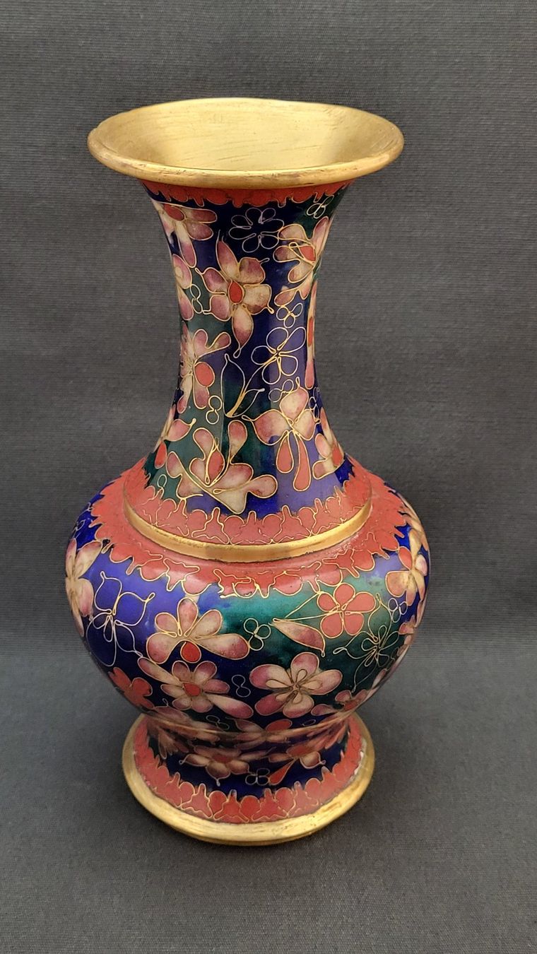 Vasi & Recipienti: Cloisonne-Vase mit Blumen – Usato da Basel venduto da spinne02 3