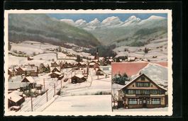 Nesslau, Winter-Panorama und Hotel Post