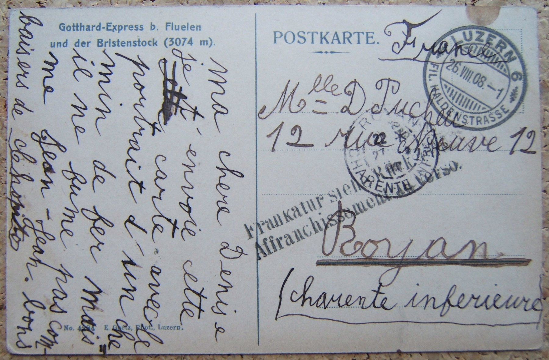 Cartes postales: AK GOTTHARD-EXPRESS B. FLÜELEN 1908 – D'occasion à Brunnen par Nonne04 1