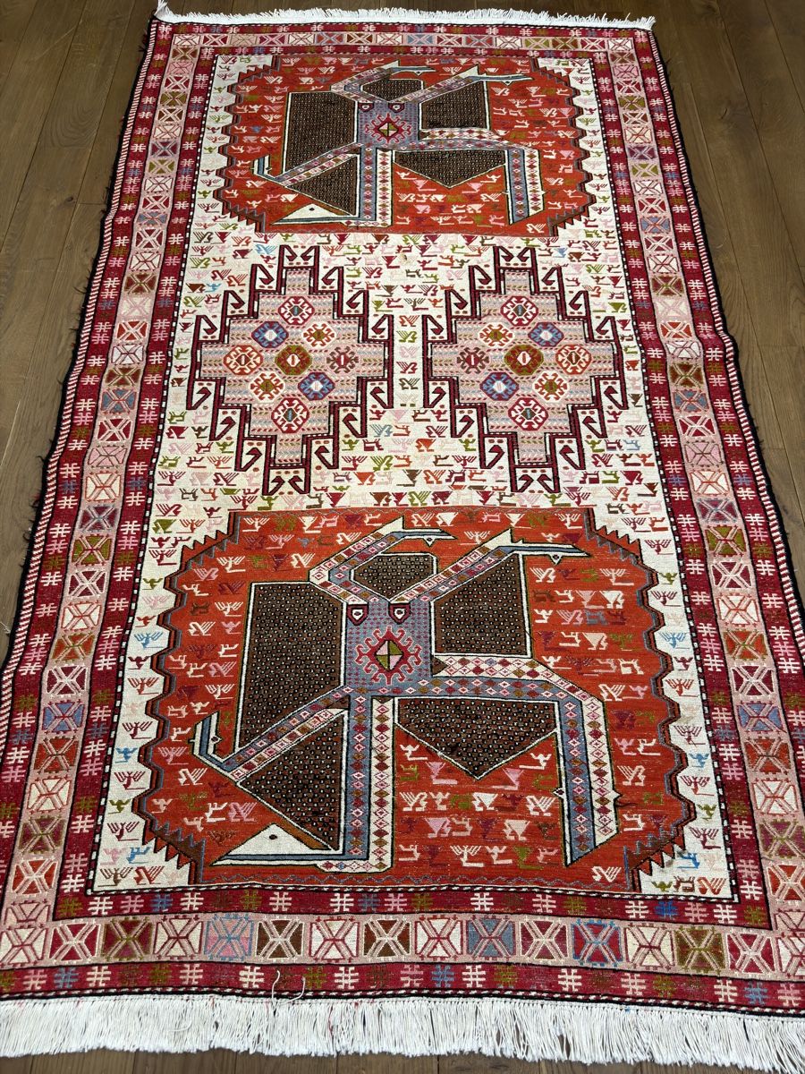 Tappeti: Seidenteppich Shasavan Soumak - Seltenes Muster Handmade – Usato da Bennau venduto da Mayer_Carpets