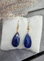 Abendhimmel: LAPIS LAZULI Tropfen Ohrhänger facettiert