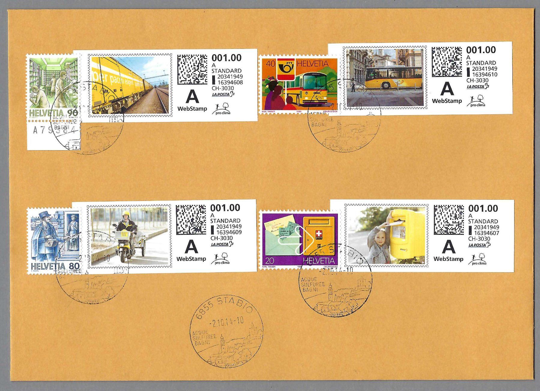 Tutti i francobolli: 2014, WEBSTAMP, POST, SCHÖN, FAST EINE MK! K-0 STABIO – Usato da Pura venduto da ulisse1957