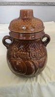 Grande contenitore in ceramica marrone Rumtopf West Germany