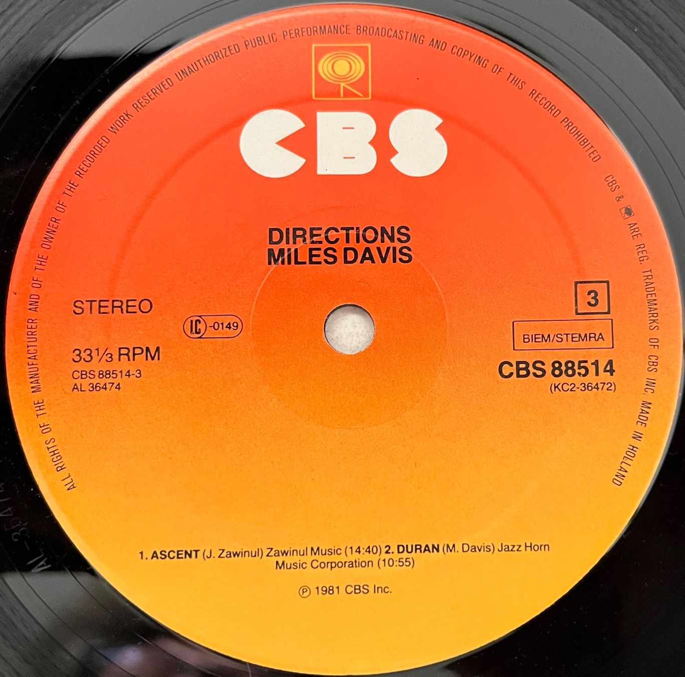 Schallplatten: MILES DAVIS - DIRECTIONS - 2 Vinyles 33 Tours – Gebraucht aus Bussigny von vinyl-pas-cher 6