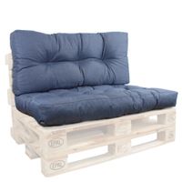 Palettenkissen Blau Set: 1x Sitz 120x80 und 1x Rücken 120x50