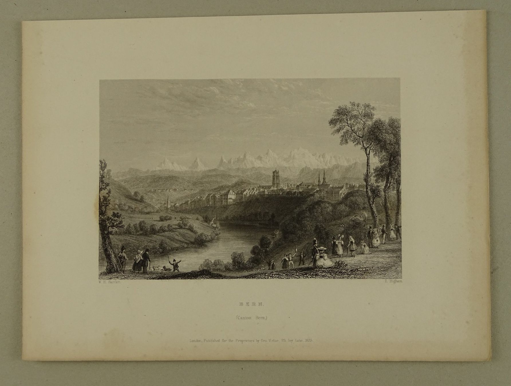 Incisioni: BERN, STAHLSTICH NACH BARTLETT 1836 – Usato da Grüningen venduto da Kartensammler