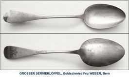 Grosser Servierlöffel 67.8 g Silber Friz WEBER Bern