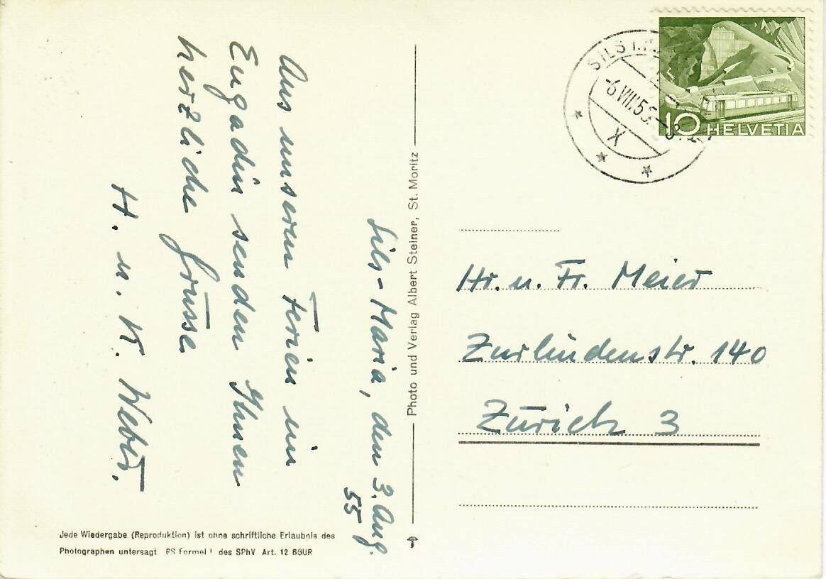 Cartes postales: Sils - Maria 1955 – D'occasion à Hochdorf par Ziegel-16 1