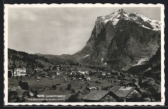 Ansichtskarten: Grindelwald, Totalansicht mit Wetterhorn – Gebraucht aus Berlin von bartko-reher
