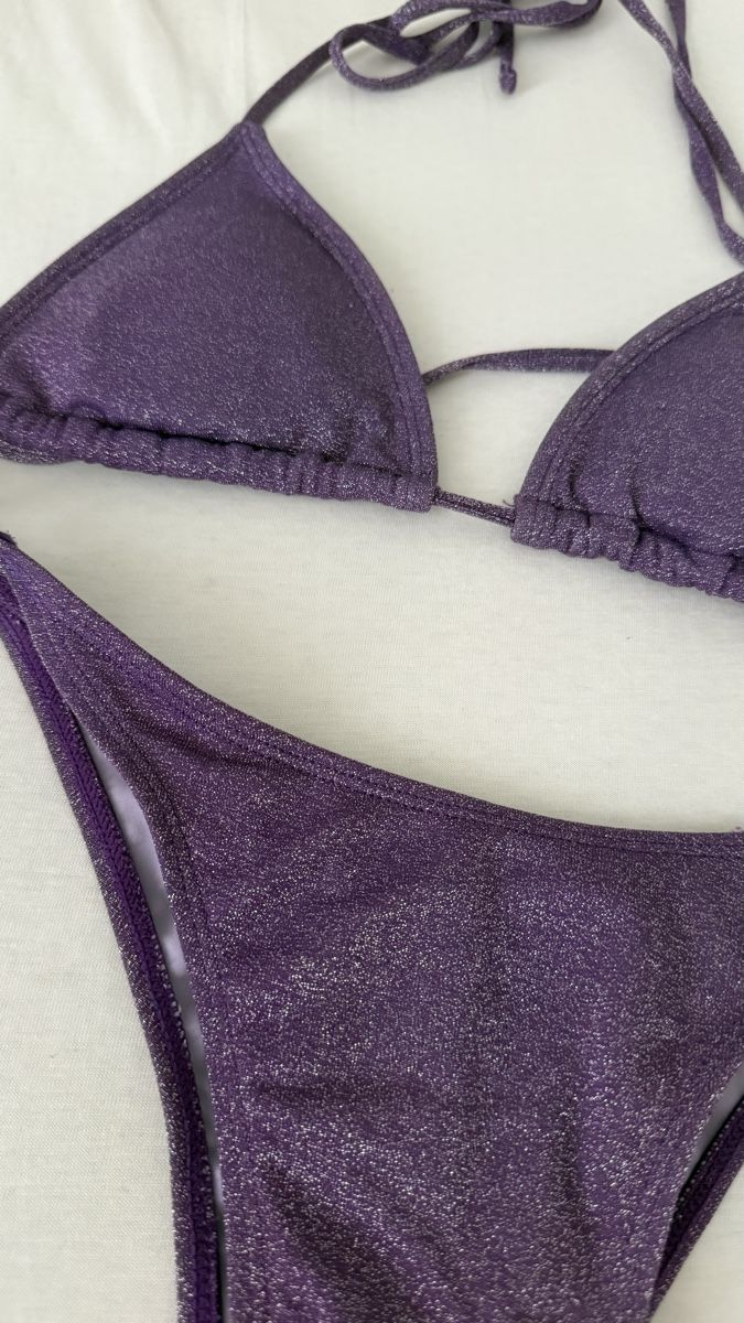 Costumi da bagno & Bikini: Bikini Set Purple Glitter M – Nuovo (secondo la descrizione) da Buchs AG venduto da sxf96 1