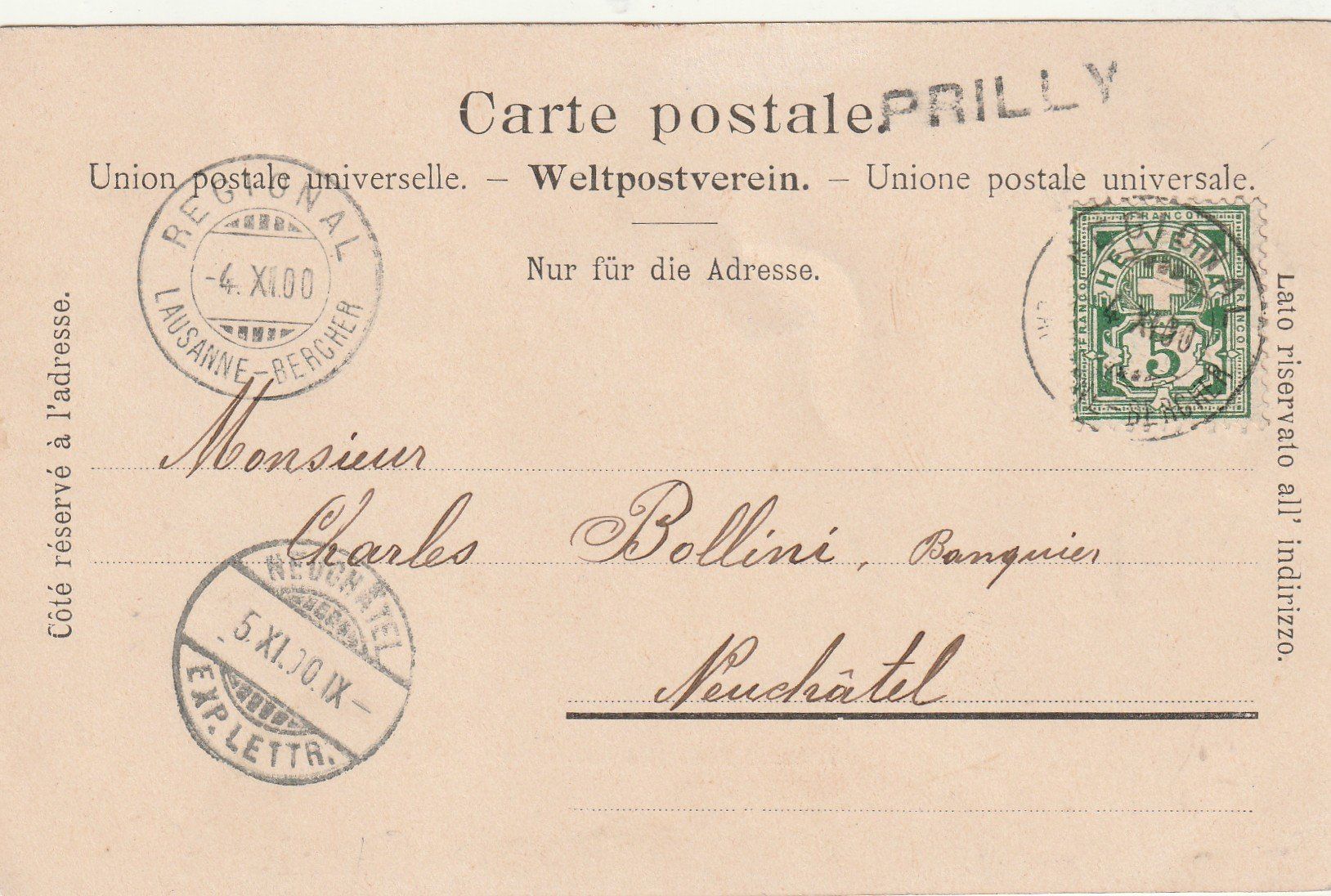 Tous les timbres: Stabstempel Prilly auf Ak – D'occasion à Rorschacherberg par fratovi2 1