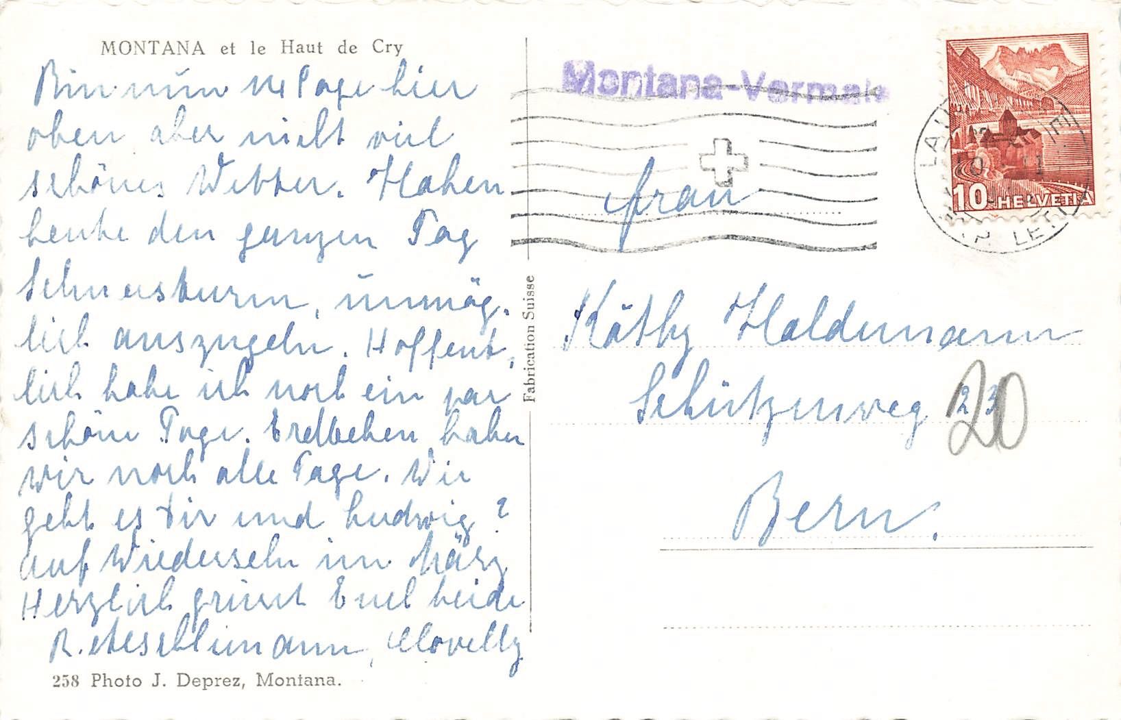Cartoline postali: Montana – Usato da Biasca venduto da Blenio71 1