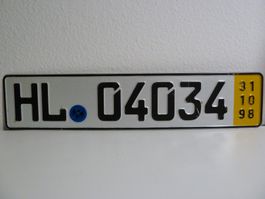 Nummernschild / Kfz-Kurzzeitkennzeichen Deutschland HL 04034