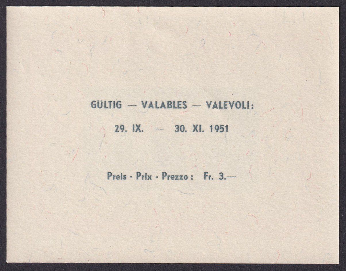 Tutti i francobolli: W32, LUNABA-Block Luzern 1951, postfrisch **, Kat: 180.- – Usato da Ebikon venduto da SilvioFreund 1