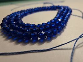 Spinell facettiert blau 3mm. Strang Labor Gezüchtet
